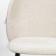 ZUIVER Cozy spisebordsstol - beige polyester fljl og sort metal
