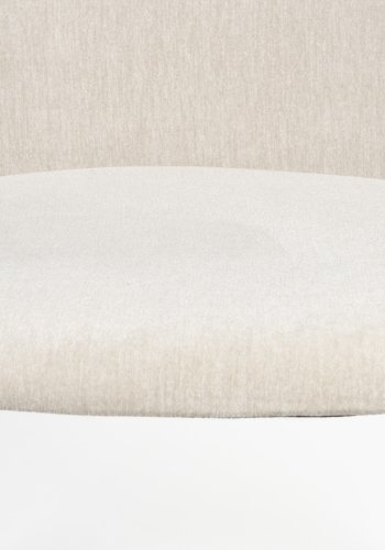 ZUIVER Cozy spisebordsstol - beige polyester fljl og sort metal