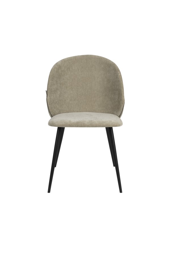 ZUIVER Cozy spisebordsstol - mosgrn polyester fljl og sort metal