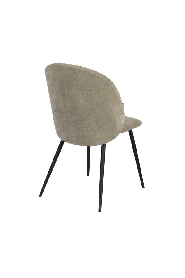 ZUIVER Cozy spisebordsstol - mosgrn polyester fljl og sort metal