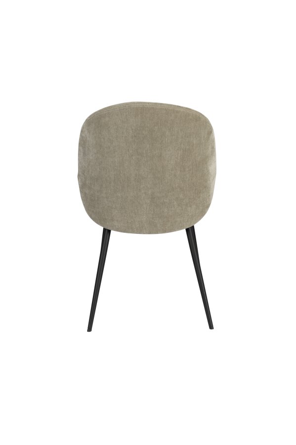 ZUIVER Cozy spisebordsstol - mosgrn polyester fljl og sort metal