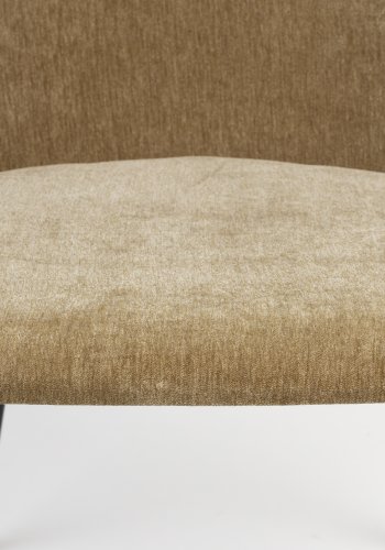 ZUIVER Cozy spisebordsstol - sennep polyester fljl og sort metal