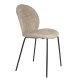 ZUIVER Bonnet spisebordsstol - beige polyester bamsestof og sort metal