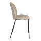 ZUIVER Bonnet spisebordsstol - beige polyester bamsestof og sort metal