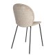ZUIVER Bonnet spisebordsstol - beige polyester bamsestof og sort metal