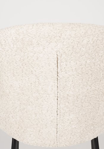 WHITE LABEL LIVING Ayle spisebordsstol, m. armln - offwhite polyester og sort jern