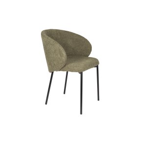 WHITE LABEL LIVING Ayle spisebordsstol, m. armln - mosgrn polyester og sort jern