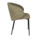 WHITE LABEL LIVING Ayle spisebordsstol, m. armln - mosgrn polyester og sort jern