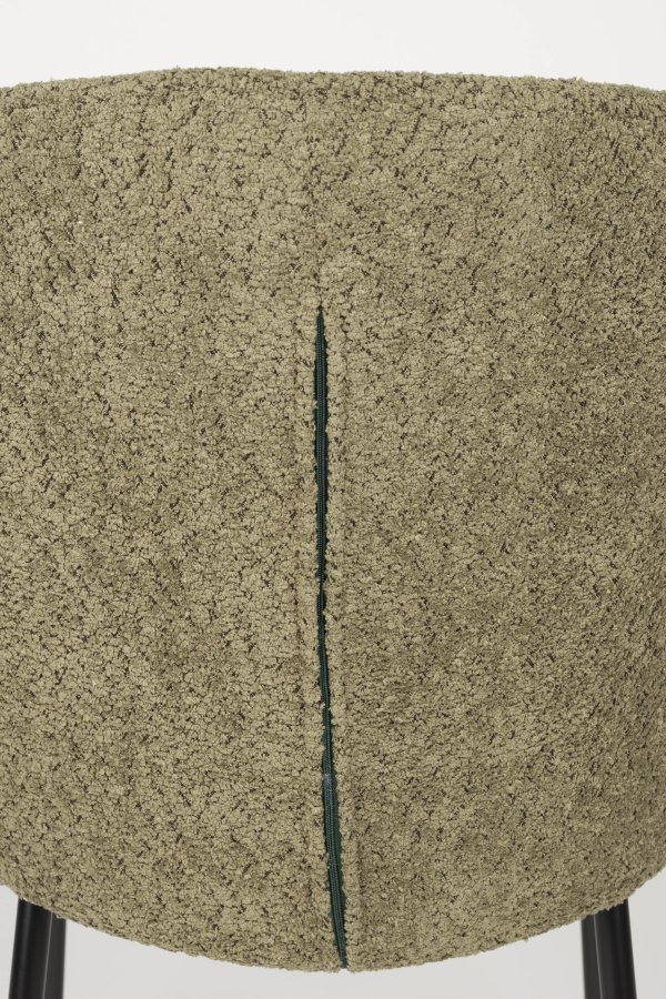 WHITE LABEL LIVING Ayle spisebordsstol, m. armln - mosgrn polyester og sort jern