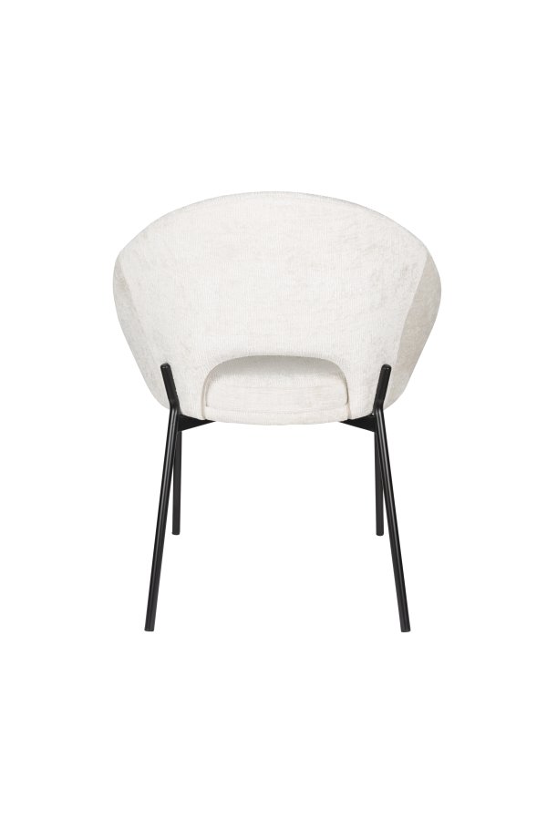 WHITE LABEL LIVING Dando spisebordsstol - offwhite polyester og sort jern