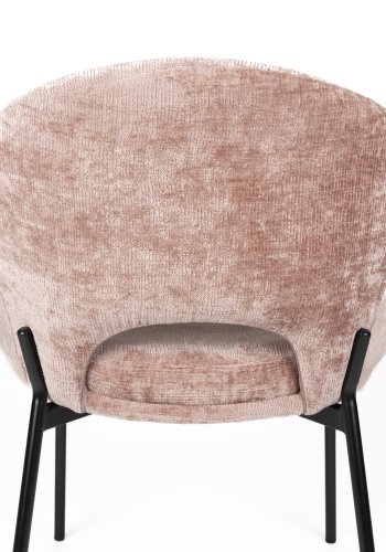 WHITE LABEL LIVING Dando spisebordsstol - gammelrosa polyester og sort jern