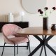 WHITE LABEL LIVING Dando spisebordsstol - gammelrosa polyester og sort jern
