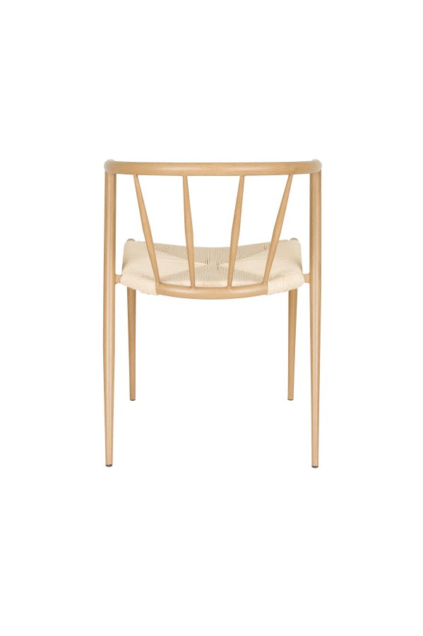 WHITE LABEL LIVING Che spisebordsstol - beige papir og natur jern