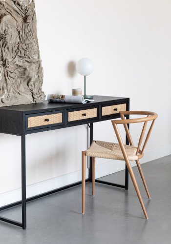 WHITE LABEL LIVING Che spisebordsstol - beige papir og natur jern