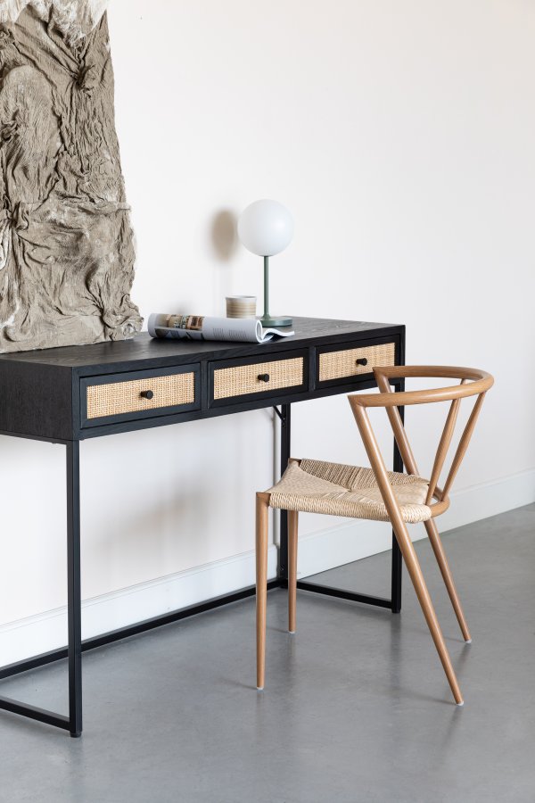 WHITE LABEL LIVING Che spisebordsstol - beige papir og natur jern