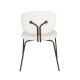 WHITE LABEL LIVING Bouton spisebordsstol, stabelbar - offwhite polyester og sort jern