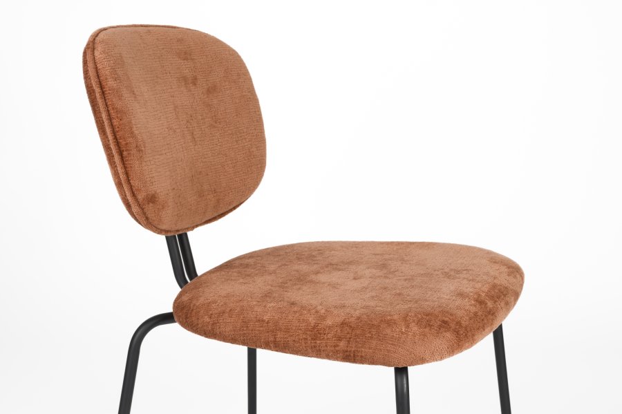 WHITE LABEL LIVING Bouton spisebordsstol, stabelbar - terra polyester og sort jern