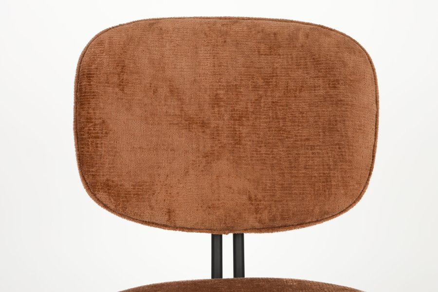 WHITE LABEL LIVING Bouton spisebordsstol, stabelbar - terra polyester og sort jern