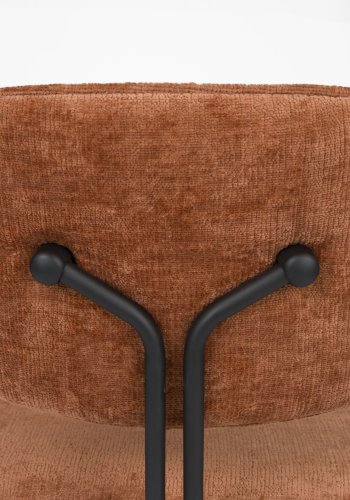 WHITE LABEL LIVING Bouton spisebordsstol, stabelbar - terra polyester og sort jern