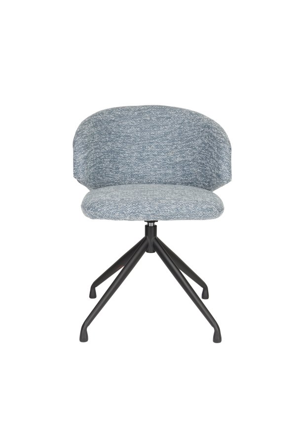 WHITE LABEL LIVING Balado spisebordsstol, m. drejefunktion - bl polyester og sort jern