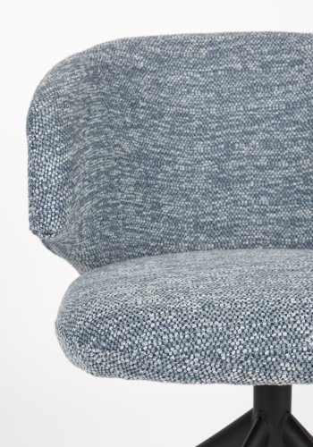 WHITE LABEL LIVING Balado spisebordsstol, m. drejefunktion - bl polyester og sort jern