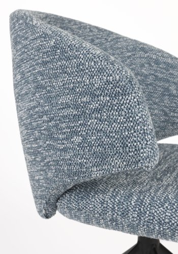 WHITE LABEL LIVING Balado spisebordsstol, m. drejefunktion - bl polyester og sort jern