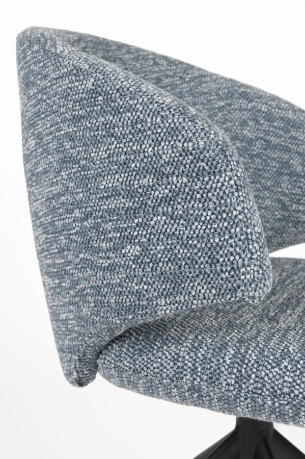 WHITE LABEL LIVING Balado spisebordsstol, m. drejefunktion - bl polyester og sort jern