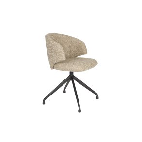 WHITE LABEL LIVING Balado spisebordsstol, m. drejefunktion - brun polyester og sort jern