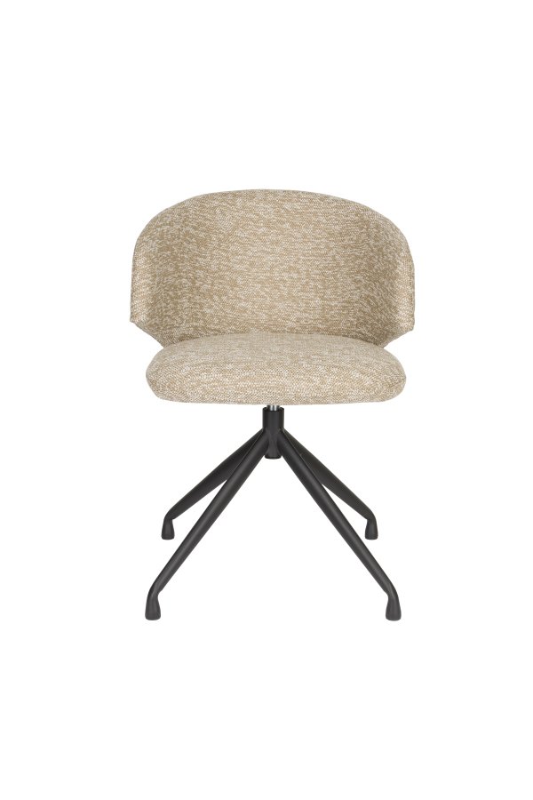 WHITE LABEL LIVING Balado spisebordsstol, m. drejefunktion - brun polyester og sort jern