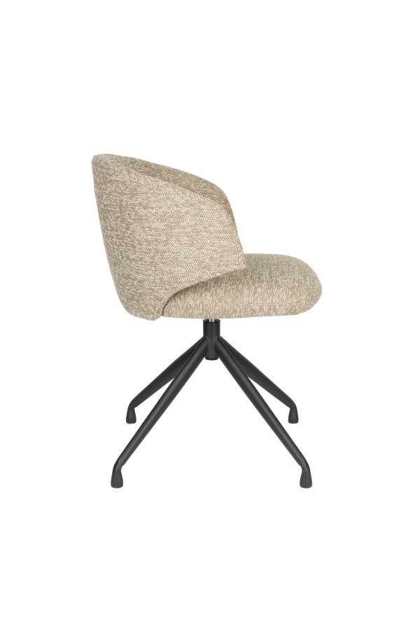 WHITE LABEL LIVING Balado spisebordsstol, m. drejefunktion - brun polyester og sort jern