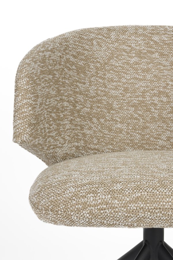 WHITE LABEL LIVING Balado spisebordsstol, m. drejefunktion - brun polyester og sort jern