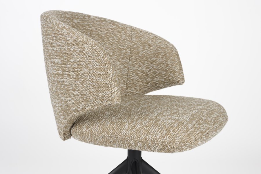 WHITE LABEL LIVING Balado spisebordsstol, m. drejefunktion - brun polyester og sort jern