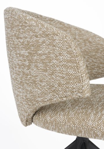 WHITE LABEL LIVING Balado spisebordsstol, m. drejefunktion - brun polyester og sort jern