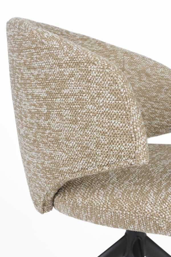 WHITE LABEL LIVING Balado spisebordsstol, m. drejefunktion - brun polyester og sort jern