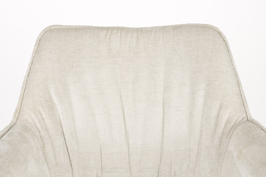 WHITE LABEL LIVING Kodak spisebordsstol, m. armln og drejefunktion - beige polyester og sort jern