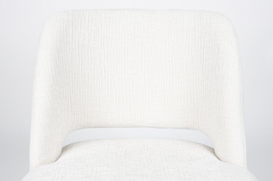 WHITE LABEL LIVING Yves spisebordsstol - offwhite polyester og brun jern