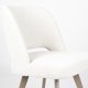 WHITE LABEL LIVING Yves spisebordsstol - offwhite polyester og brun jern