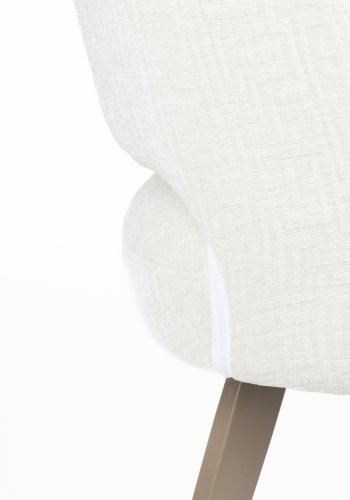 WHITE LABEL LIVING Yves spisebordsstol - offwhite polyester og brun jern