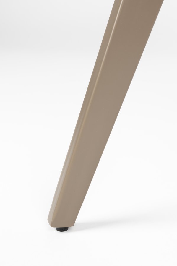 WHITE LABEL LIVING Yves spisebordsstol - offwhite polyester og brun jern