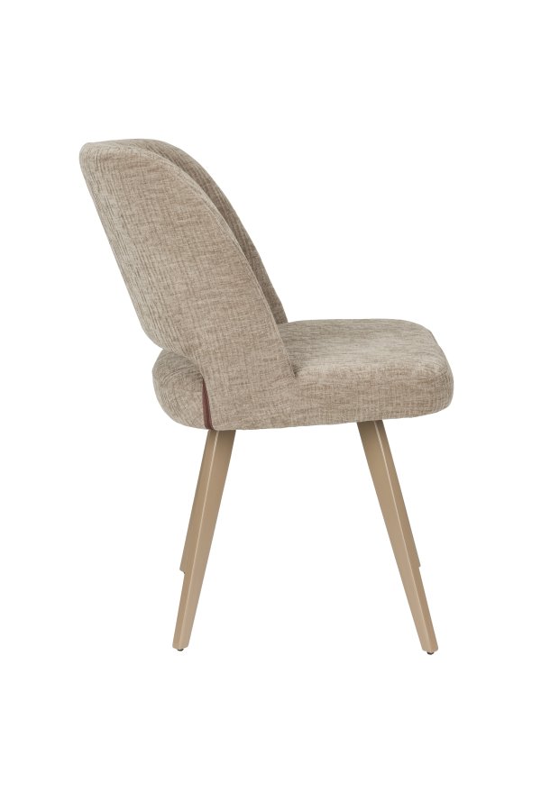 WHITE LABEL LIVING Yves spisebordsstol - brun polyester og brun jern