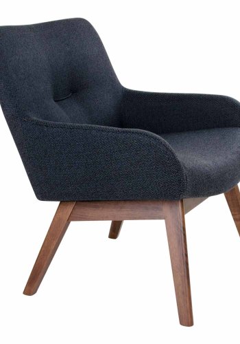 HOUSE NORDIC London lnestol - mrkegrt stof/brunt valnddetr, m. armln