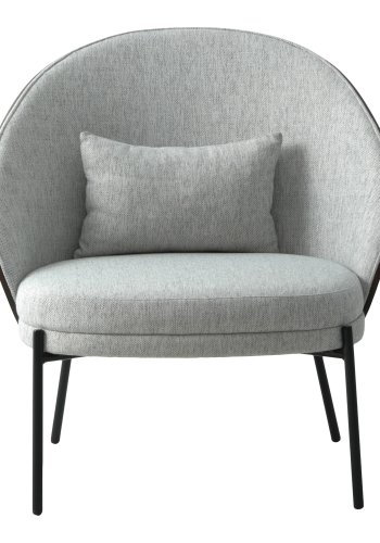 HOUSE NORDIC Canelas loungestol - lysegr stof, mrkebrun MDF og sort stl