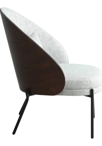 HOUSE NORDIC Canelas loungestol - lysegr stof, mrkebrun MDF og sort stl