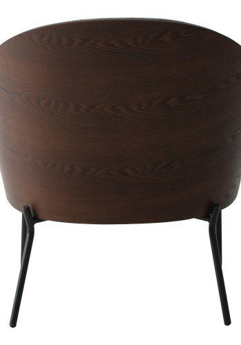 HOUSE NORDIC Canelas loungestol - lysegr stof, mrkebrun MDF og sort stl