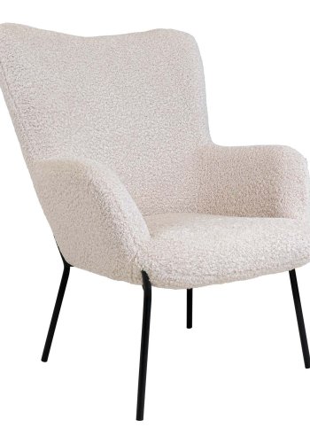 HOUSE NORDIC Glasgow  lnestol - kunstigt lammeskind og sort stl