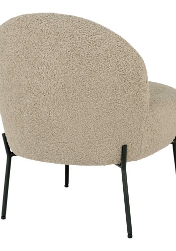 HOUSE NORDIC Merida lnestol - grbrun kunstig lammeskind og sort stl