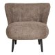 HOUSE NORDIC Covelo loungestol - brun bouclé stof og sort tr