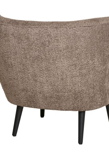 HOUSE NORDIC Covelo loungestol - brun bouclé stof og sort tr