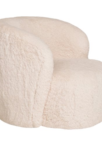 HOUSE NORDIC Setubal loungestol, m. armln - offwhite imiteret pels