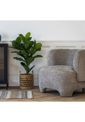 HOUSE NORDIC Nazare loungestol, m. armln - beige polyester stof